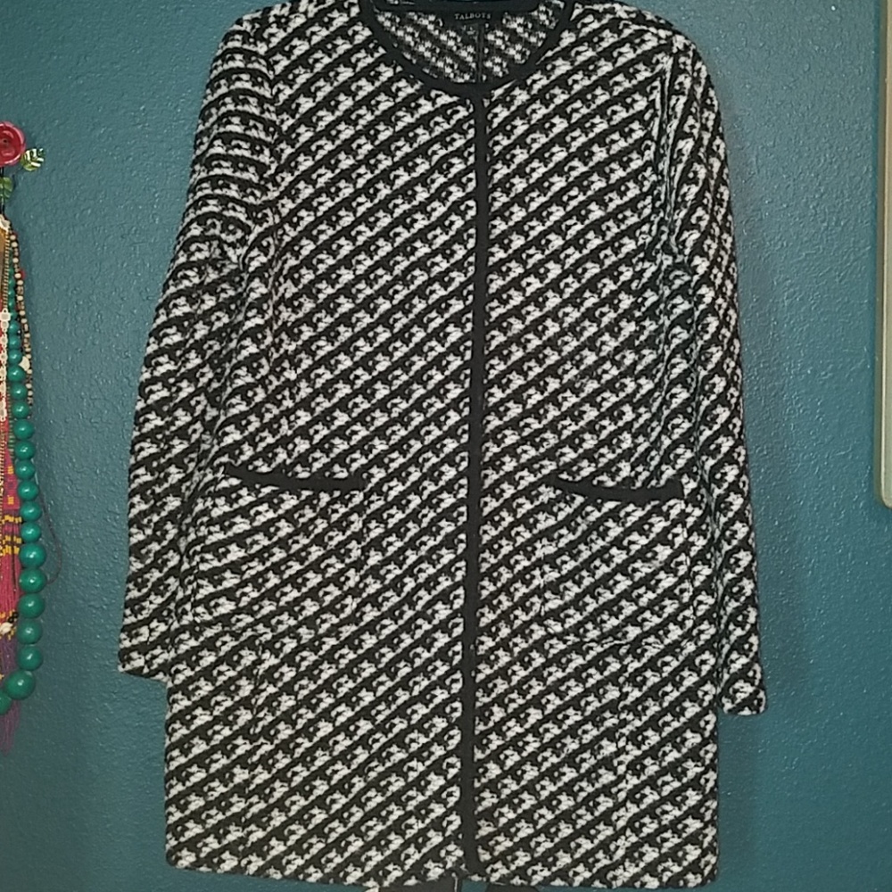 Talbots black and white jacket. Size large